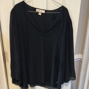 MICHAEL Michael Kors Black Asymmetrical Blouse